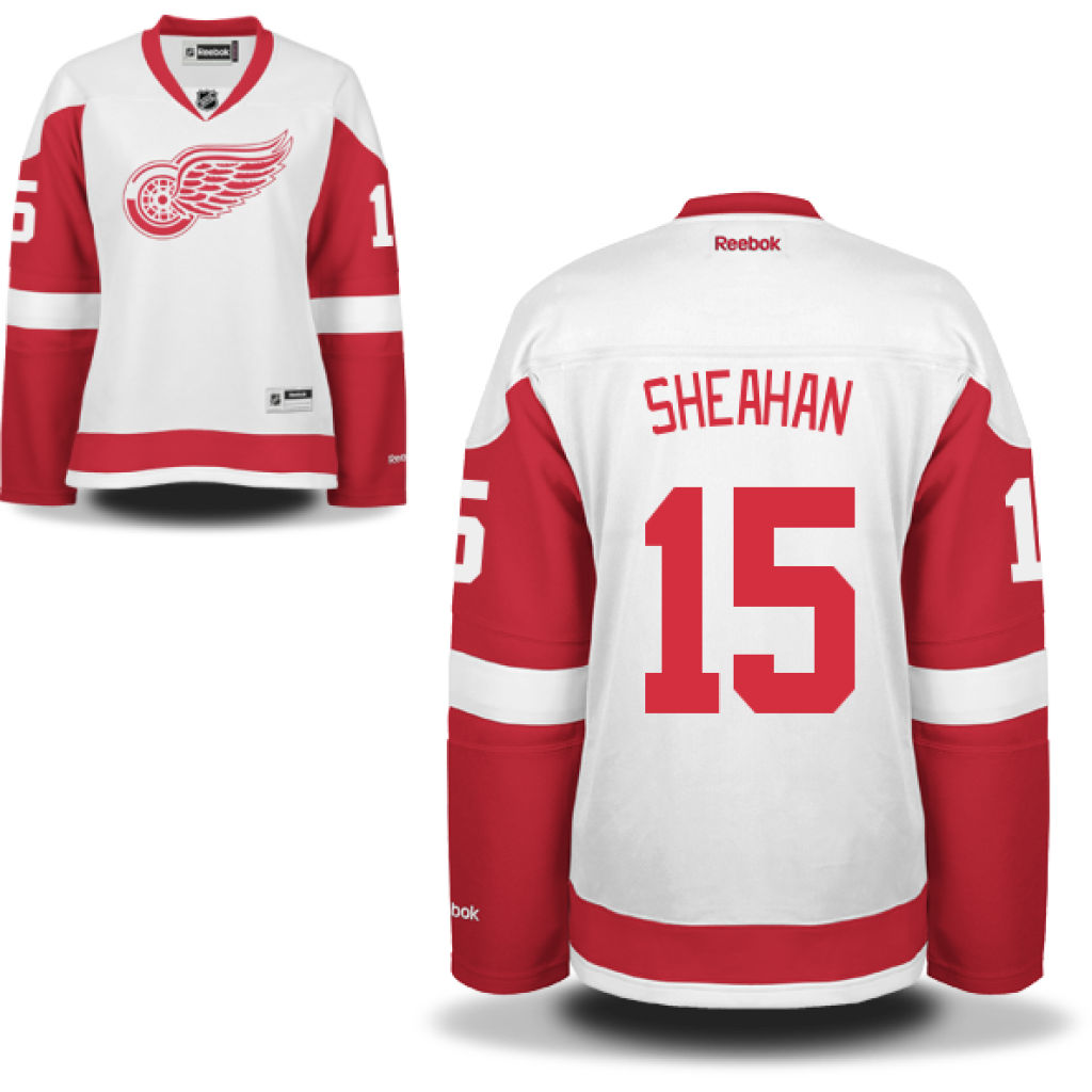 Women's Red Wings Riley Sheahan White Premier Away Jersey