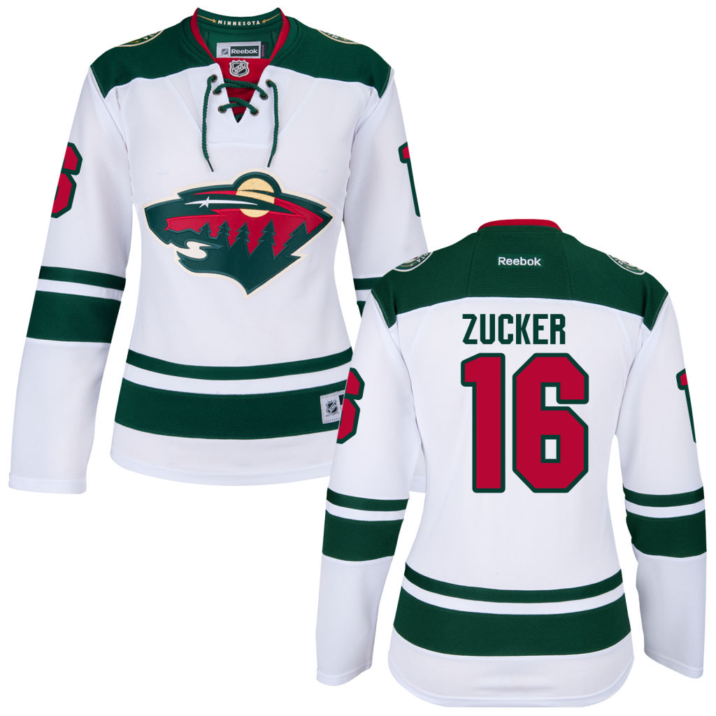 Women's Wild #22 Jason Zucker White Premier Jersey