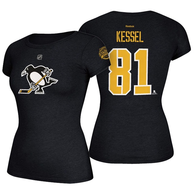 Womens Penguins #81 Phil Kessel Black 2017 Stadium Series T-shirt