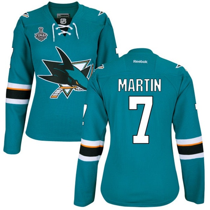 Women's Patrick Marleau San Jose Sharks #12 2016 Stanley Cup Teal Home Jersey