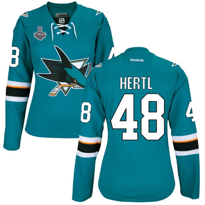 Women's Tomas Hertl San Jose Sharks #48 2016 Stanley Cup Teal Home Jersey