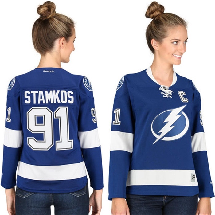 Women's Steven Stamkos Lightning Royal Blue Home Captain Premier Jersey