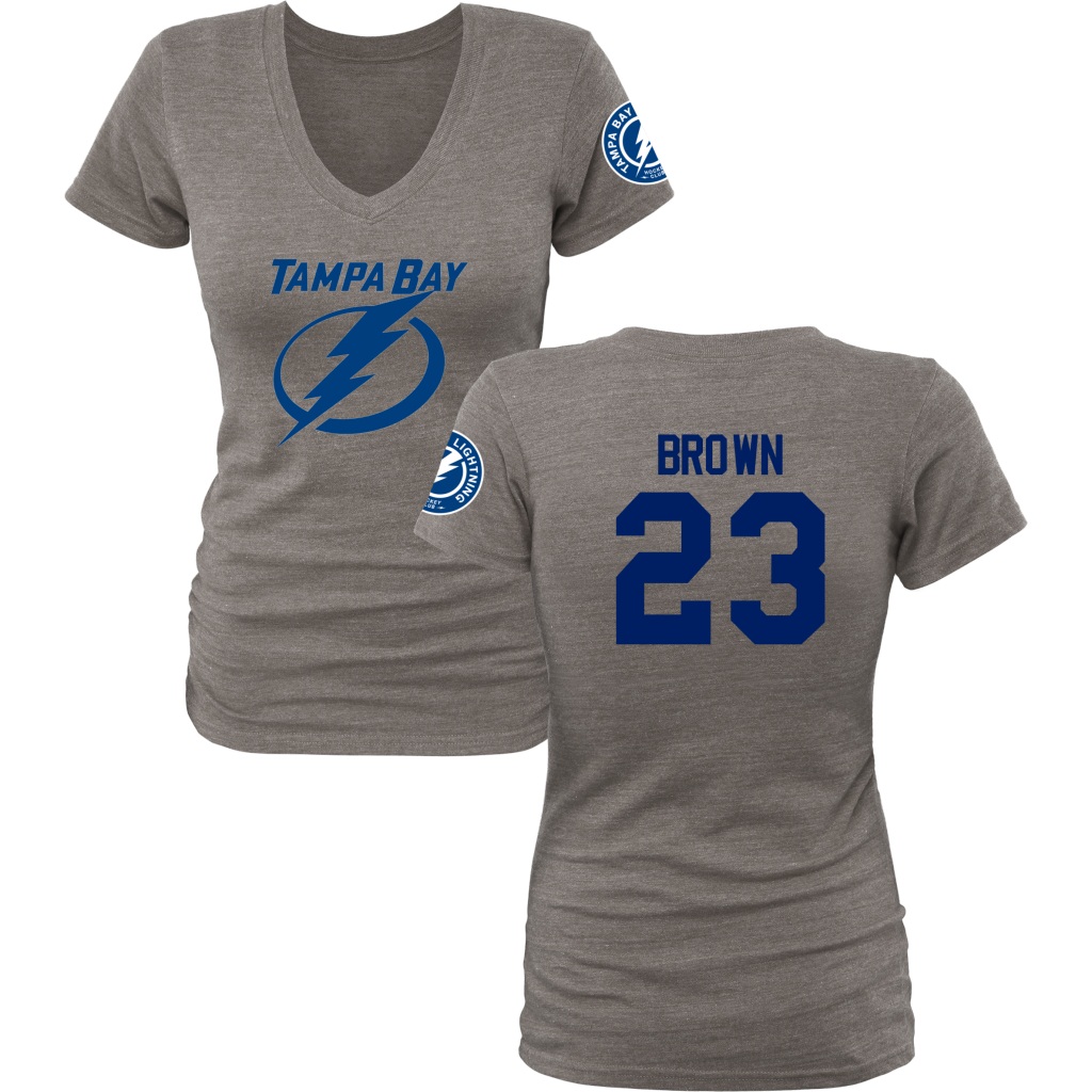 Women's Lightning J.T. Brown Gray Tri-blend Short Sleeve T-Shirt