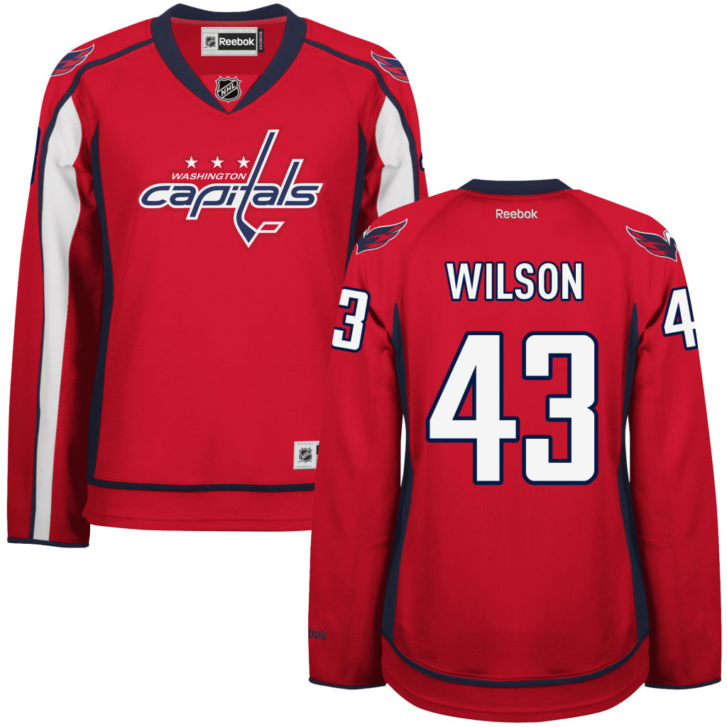 Women's Capitals Tom Wilson Red Premier Home Jersey