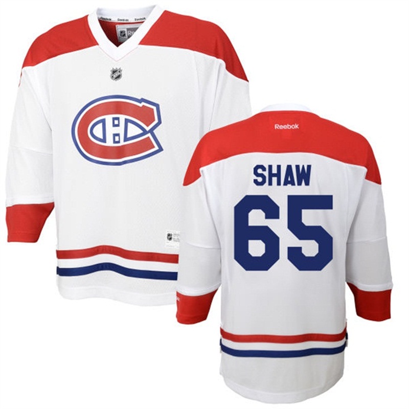 Youth Andrew Shaw Montreal Canadiens White Premier Away Jersey