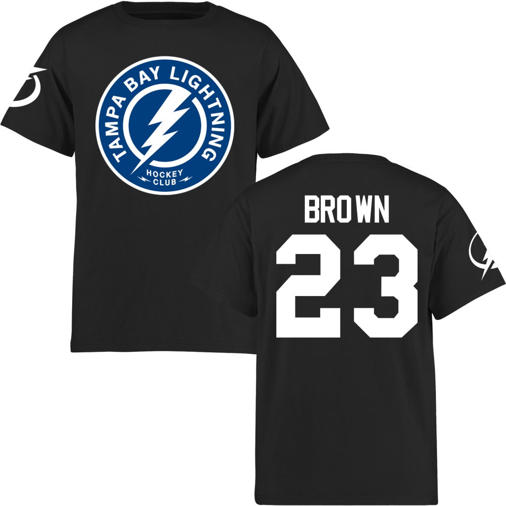 Youth Lightining J.T. Brown Black Number & Name Short Sleeve T-Shirt