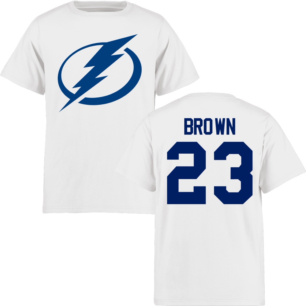 Youth Lightining J.T. Brown White Number & Name Short Sleeve T-Shirt