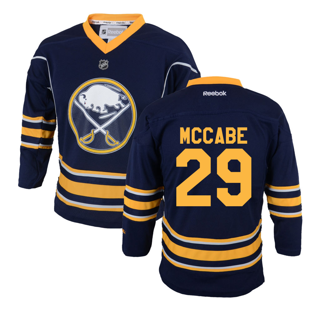 Youth Sabres Jake McCabe Navy Blue Home Jersey