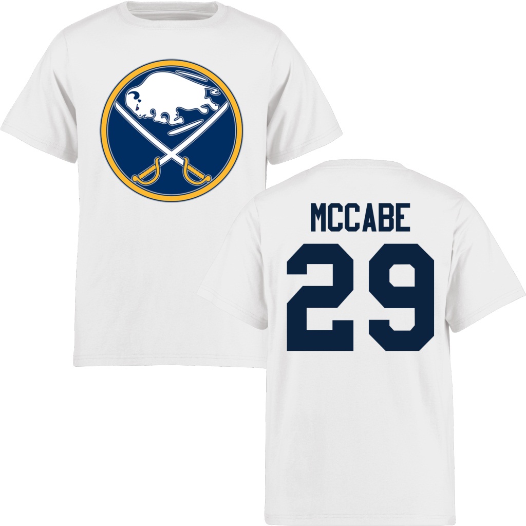 Youth Sabres Jake McCabe White Number & Name Short Sleeve T-Shirt