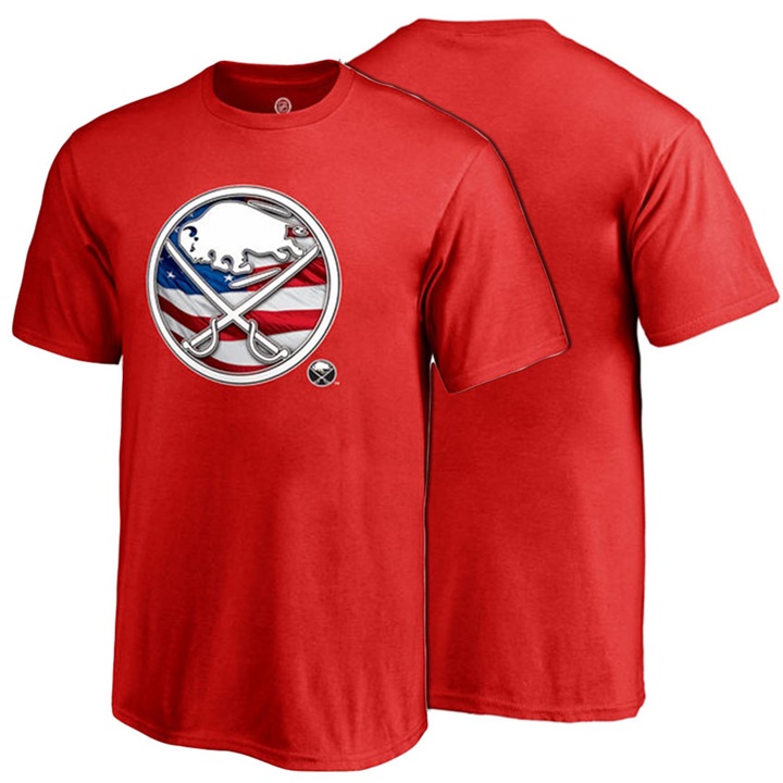 Youth Buffalo Sabres Red USA Banner Wave Crew Neck T-shirt