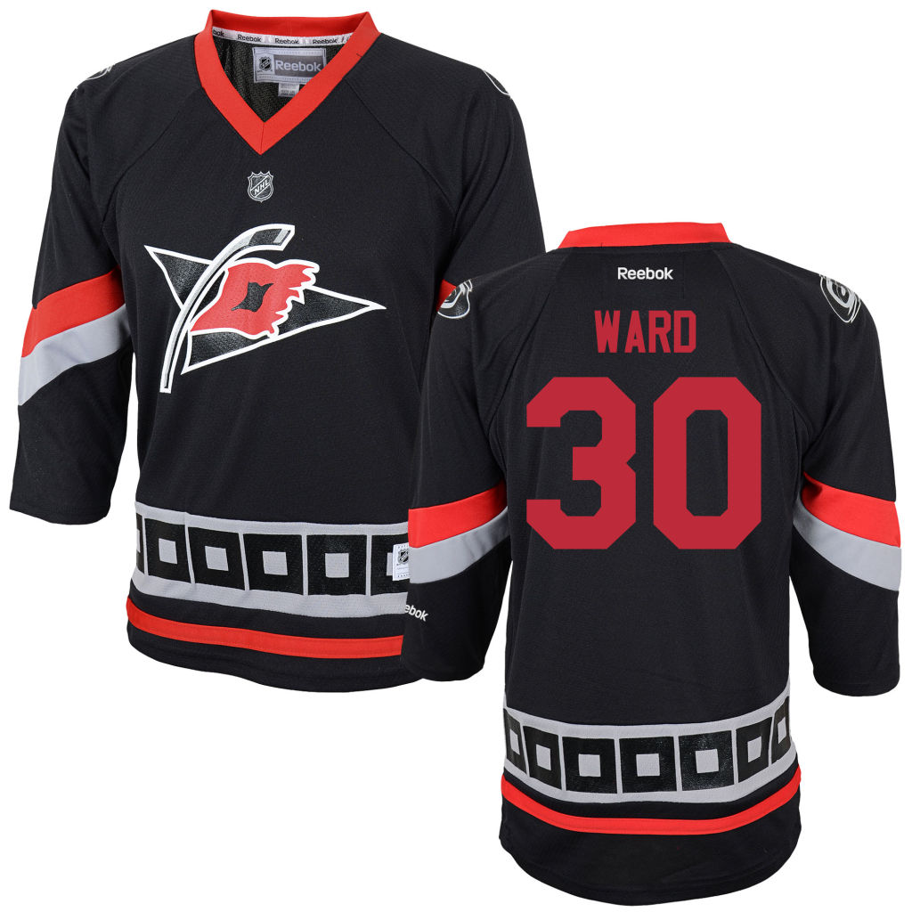 Youth Cam Ward Carolina Hurricanes Black Premier Alternate Jersey