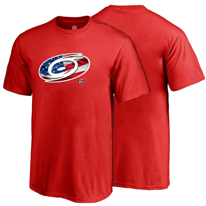 Youth Carolina Hurricanes Red USA Banner Wave Crew Neck T-shirt