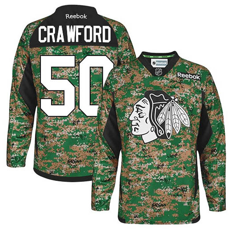 Youth Corey Crawford Chicago Blackhawks #50 Veterans Day Ice Hockey Jersey