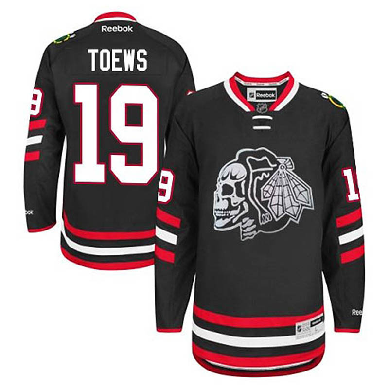 Youth Jonathan Toews Chicago Blackhawks #19 White Skull 2014 Stadium Series Ice Hockey Jersey