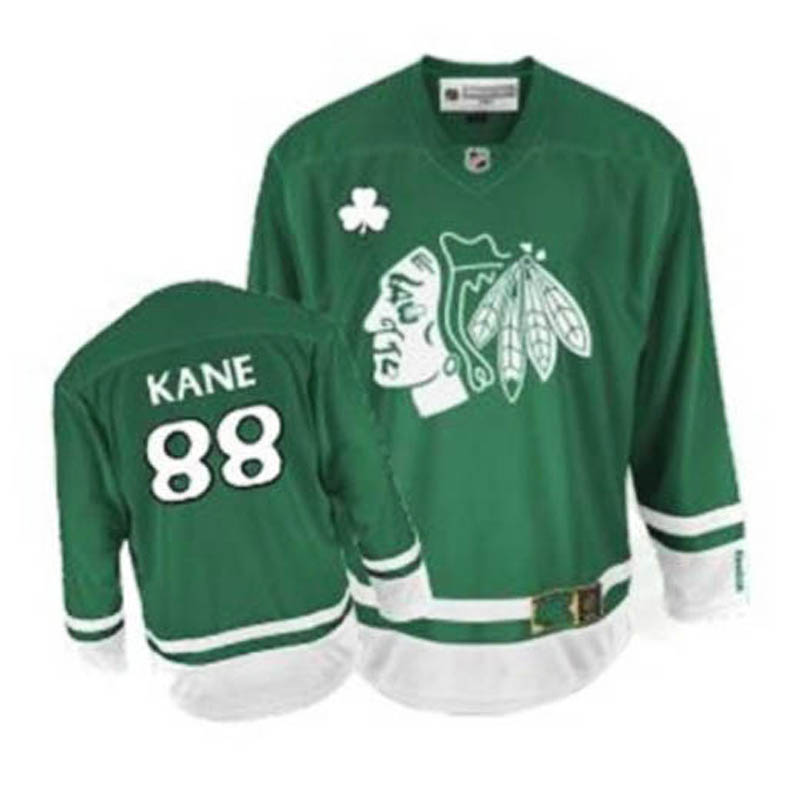 Youth Patrick Kane Chicago Blackhawks #88 St Patty's Day Ice Hockey Jersey