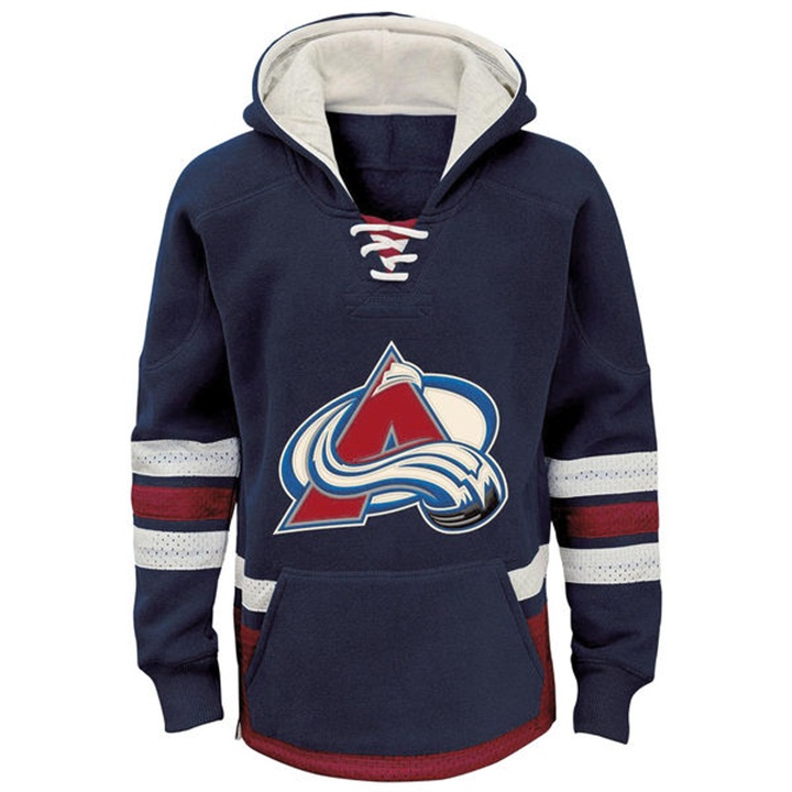 Youth NHL Avalanche Navy Throwback Pullover Hoodie