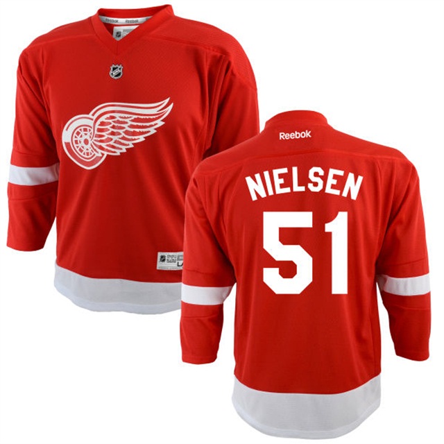 Youth Red Wings Frans Nielsen #51 Red Premier Home Jersey