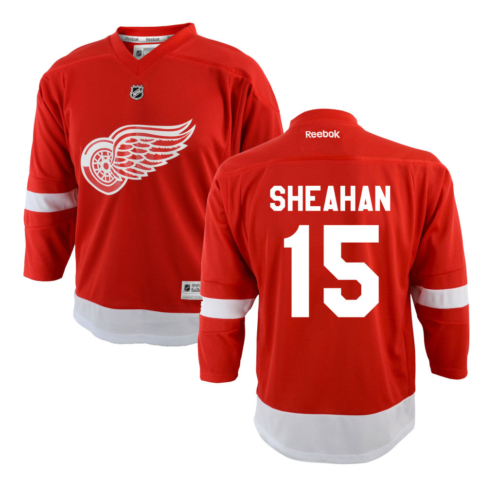 Youth Red Wings Riley Sheahan Red Premier Home Jersey