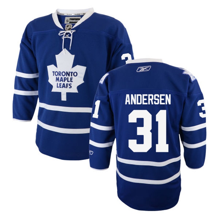 Youth Frederik Andersen #31 Maple Leafs Royal Blue Home Premier Jersey