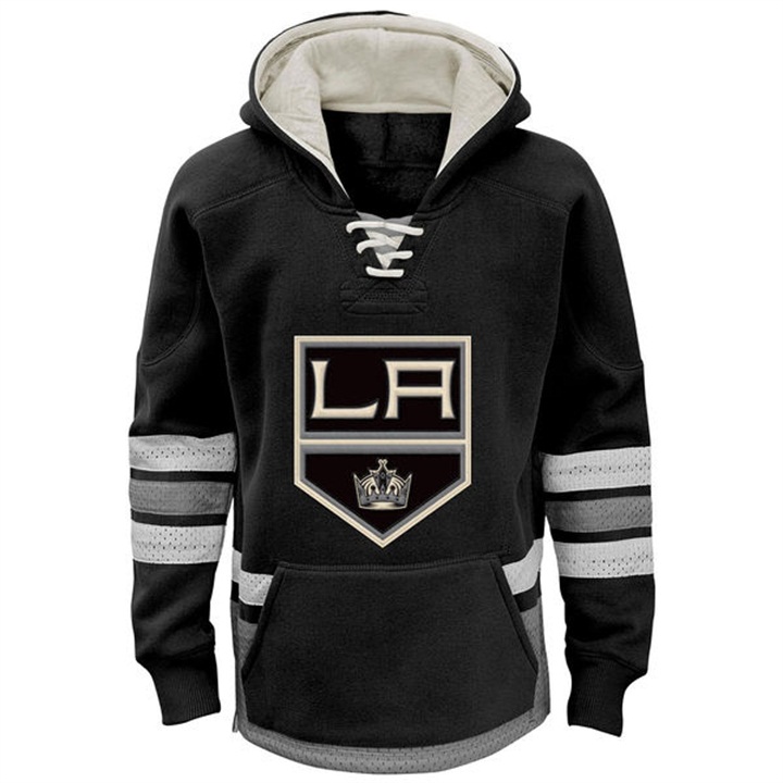 Youth NHL Kings Black Throwback Pullover Hoodie