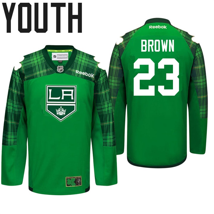 Youth Kings Dustin Brown #23 Green Celebrate St. Patrick Day Jersey