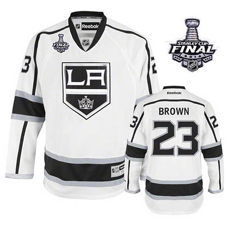 Youth Dustin Brown Los Angeles Kings #23 Away 2014 Stanley Cup Ice Hockey Jersey