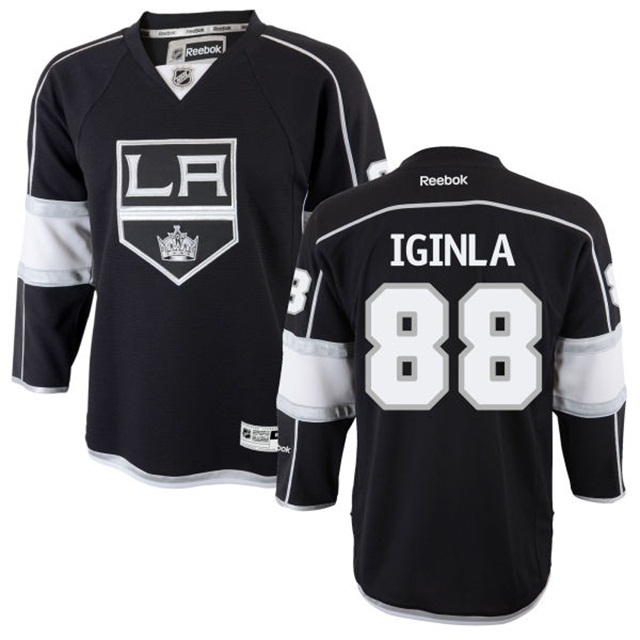 Youth Kings Jarome Iginla #88 Black Premier Home Jersey