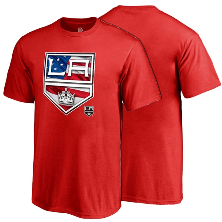 Youth Los Angeles Kings Red USA Banner Wave Crew Neck T-shirt