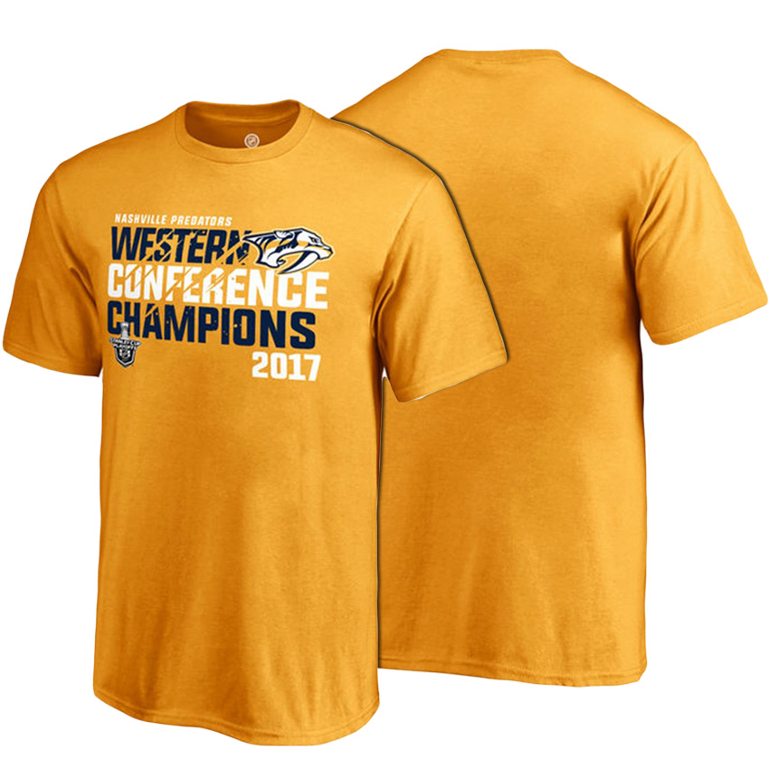 Youth Nashville Predators Gold 2017 Western Conference Champions Goal Tend T-shirt