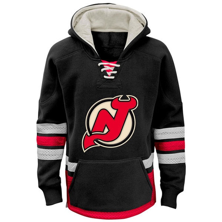 Youth NHL Devils Black Throwback Pullover Hoodie