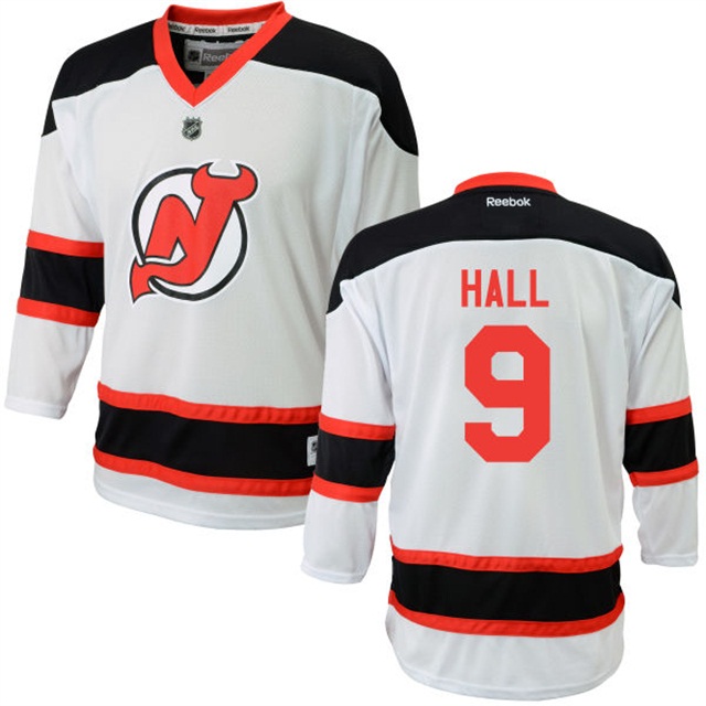 Youth Devils Taylor Hall #9 White Premier Away Jersey