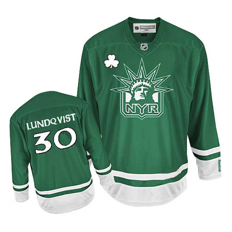 Youth Henrik Lundqvist New York Rangers #30 St Patty's Day Ice Hockey Jersey