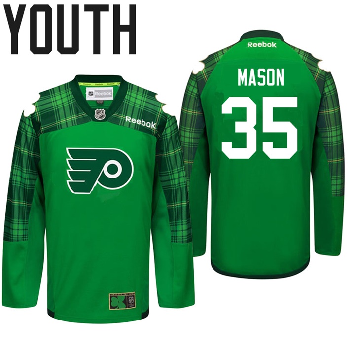 Youth Flyers Steve Mason #35 Green Celebrate St. Patrick Day Jersey