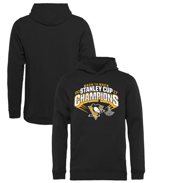 NHL Youth Pittsburgh Penguins Black 2017 Stanley Cup Champions Pullover Hoodie