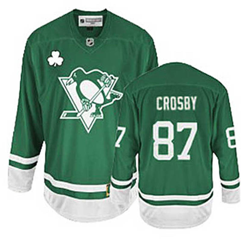 Youth Sidney Crosby Pittsburgh Penguins #87 St Patty's Day Ice Hockey Jersey