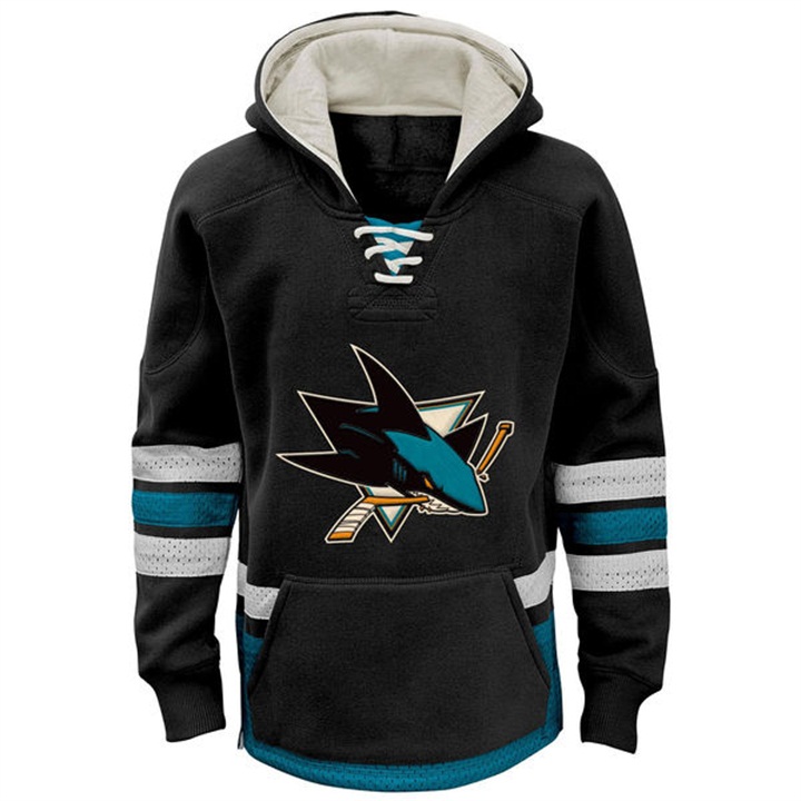 Youth NHL Sharks Blue Throwback Pullover Hoodie