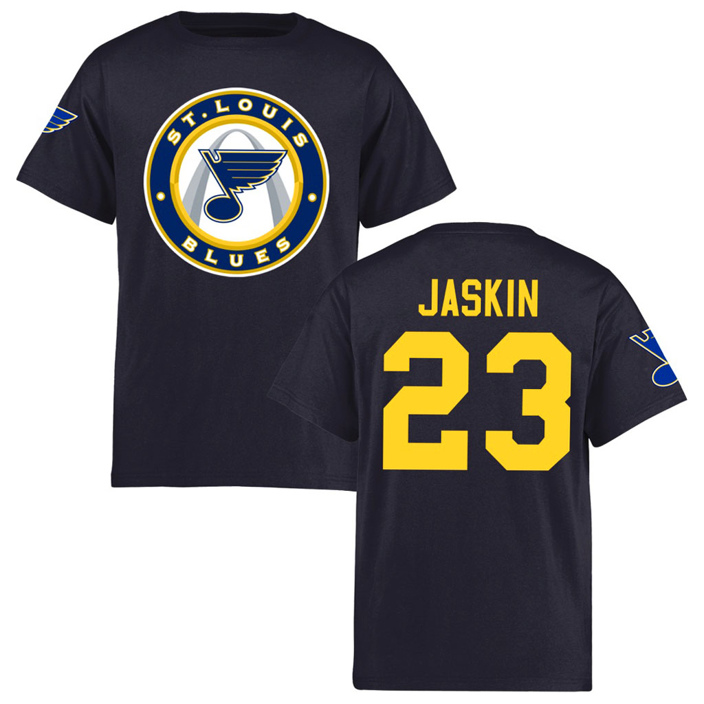 Youth St. Louis Blues Dmitrij Jaskin Navy Short Sleeve T-Shirt