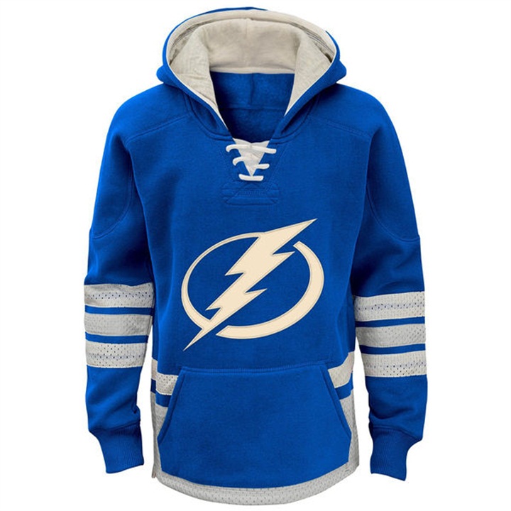 Youth NHL Lightning Blue Throwback Pullover Hoodie