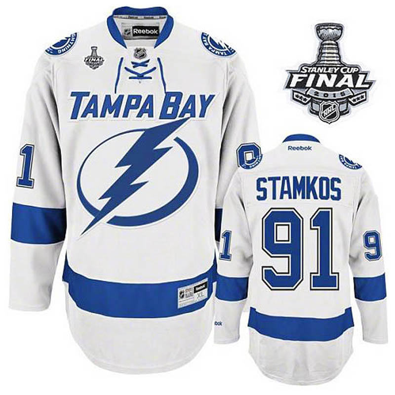 Youth Steven Stamkos Tampa Bay Lightning #91 Away 2015 Stanley Cup Ice Hockey Jersey