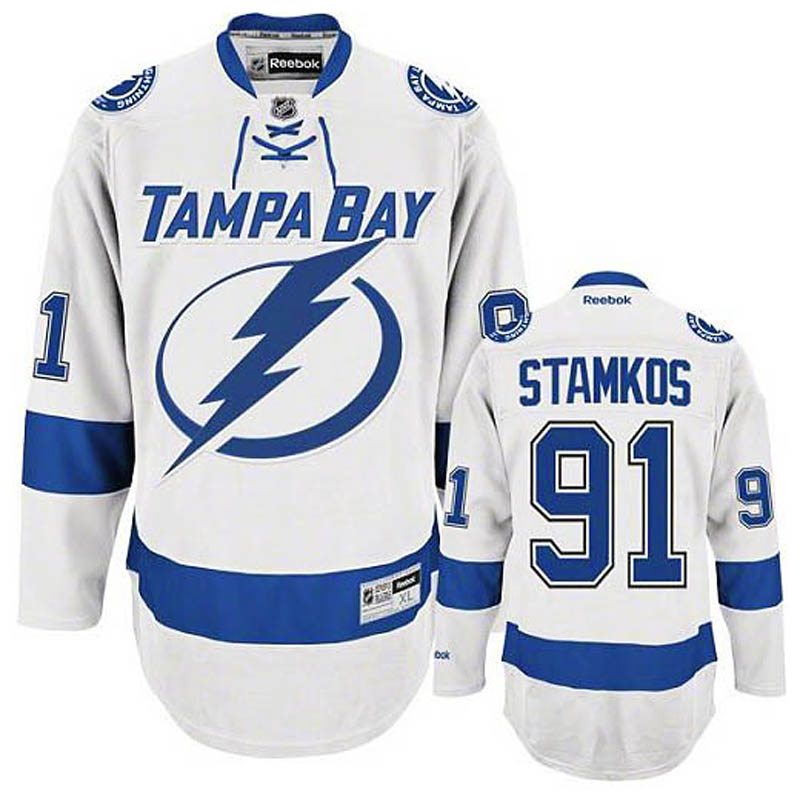 Youth Steven Stamkos Tampa Bay Lightning #91 Away Ice Hockey Jersey