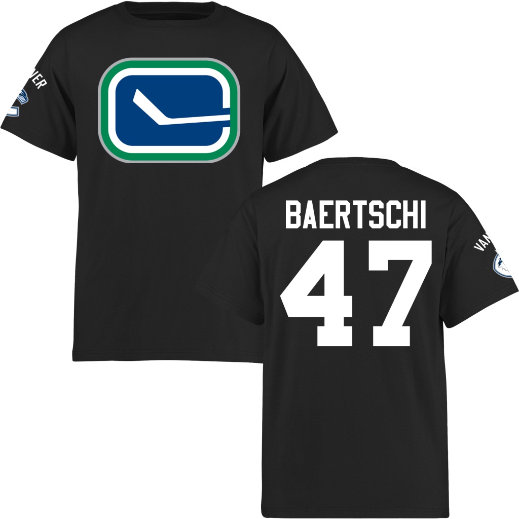 Youth Canucks Sven Baertschi Black Number & Name Short Sleeve T-Shirt