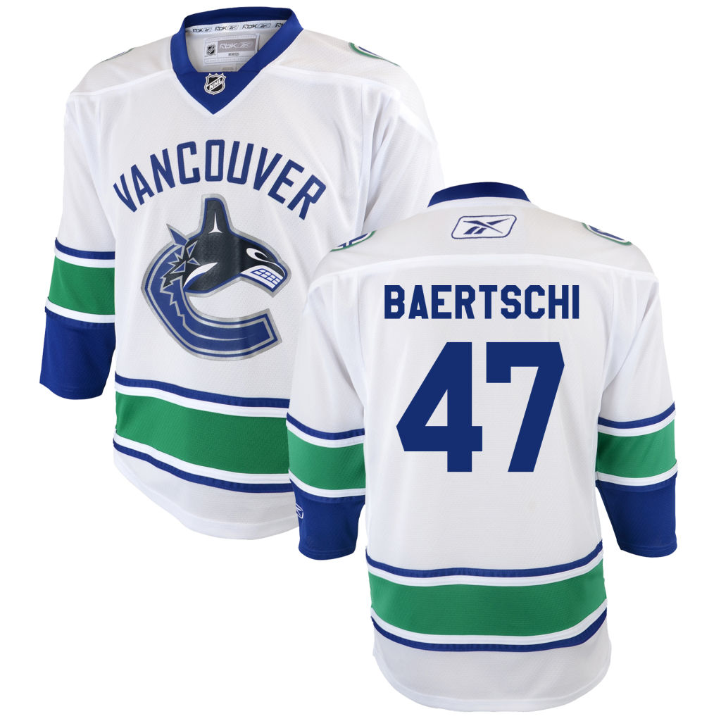 Youth Canucks Sven Baertschi White Away Jersey