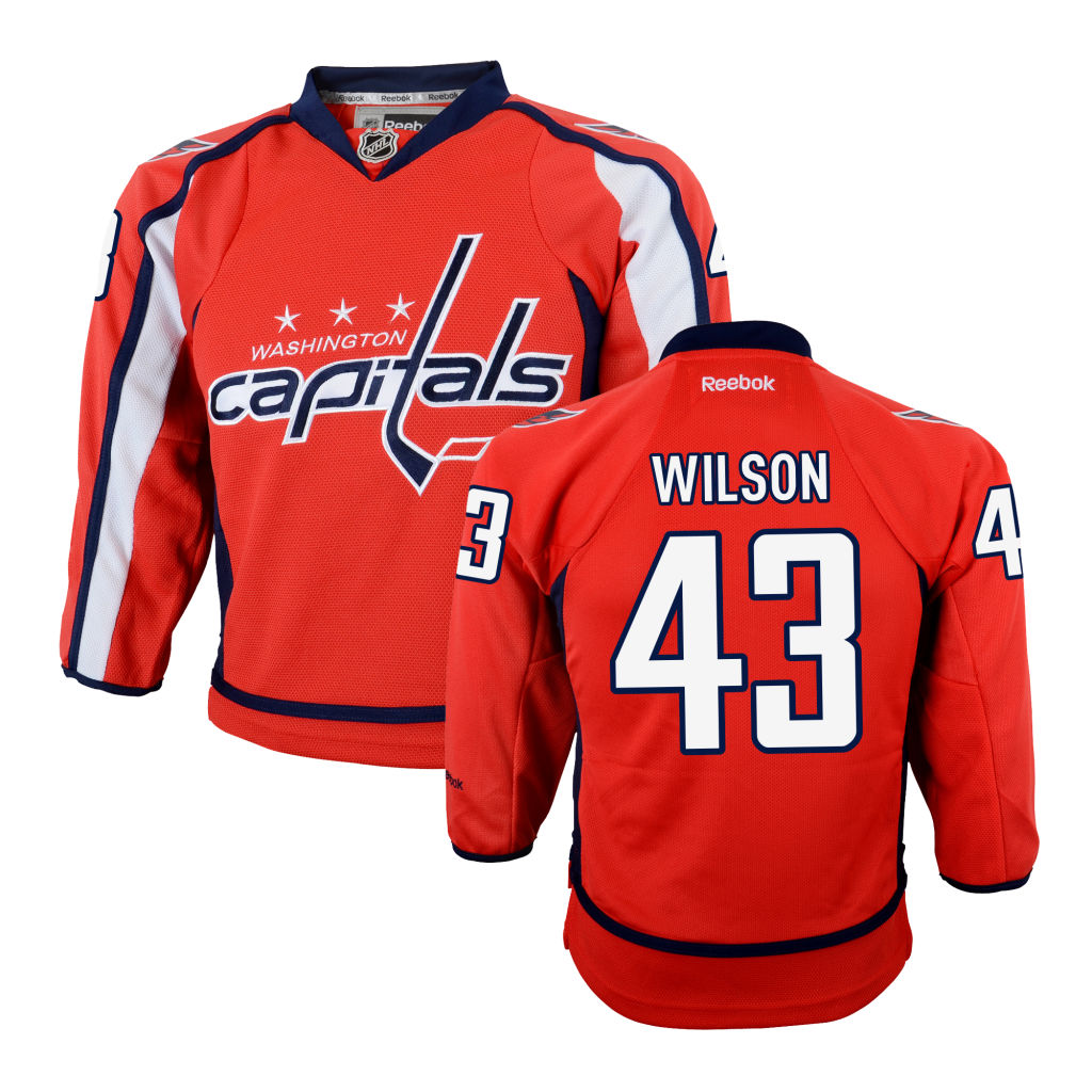 Youth Capitals Tom Wilson Red Premier Home Jersey