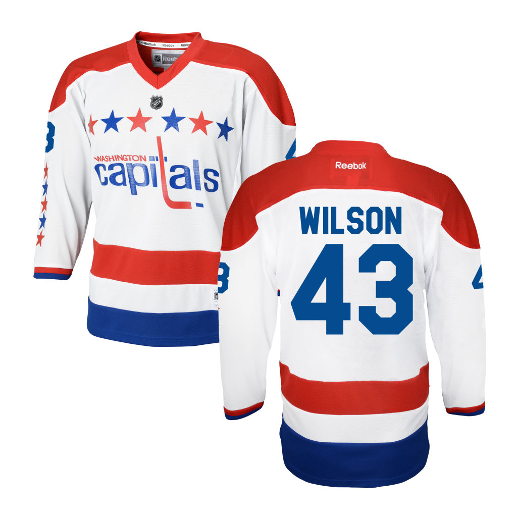 Youth Capitals Tom Wilson White Alternate Jersey