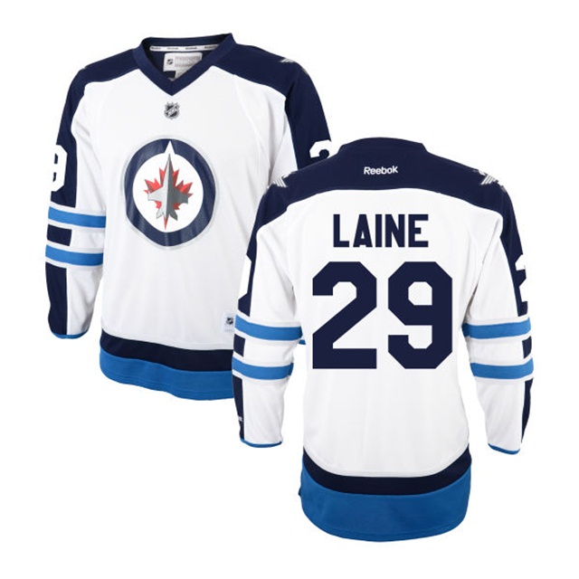 Youth Jets Patrik Laine #29 White Premier Away Jersey