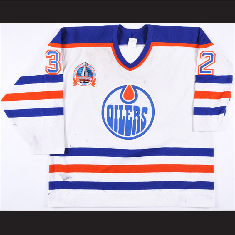 1989-90 Dave Brown Edmonton Oilers 1990 Stanley Cup Finals hockey Jersey