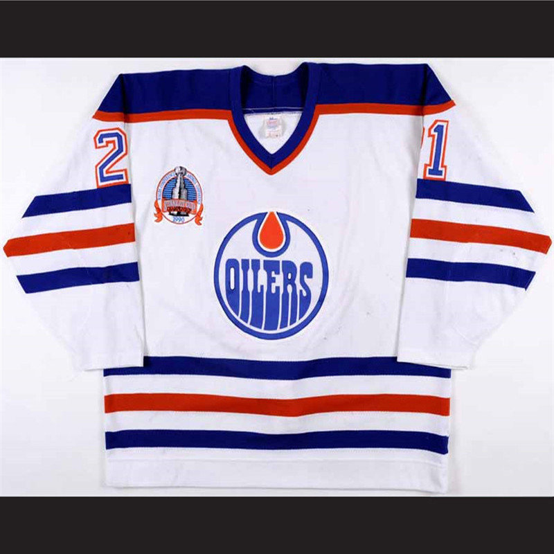 1989-90 Randy Gregg Edmonton Oilers Stanley Cup Finals hockey Jersey 1990 Stanley Cup Finals