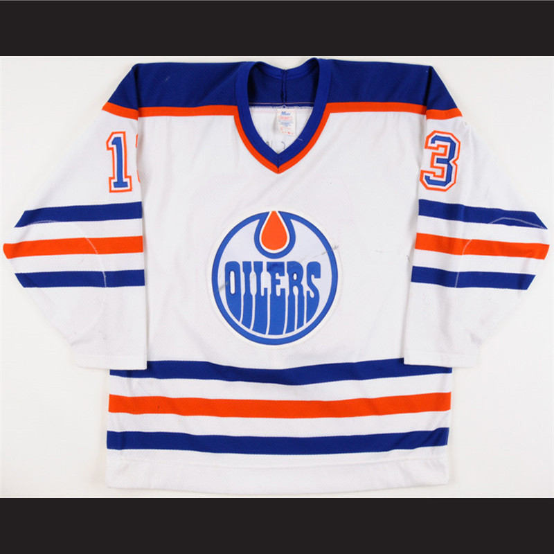 1990-91 Ken Linseman Edmonton Oilers Team Letter hockey Jersey