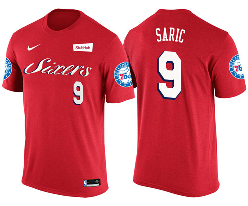 Men 76ers Dario Saric #9 New Season Statement Red Jersey