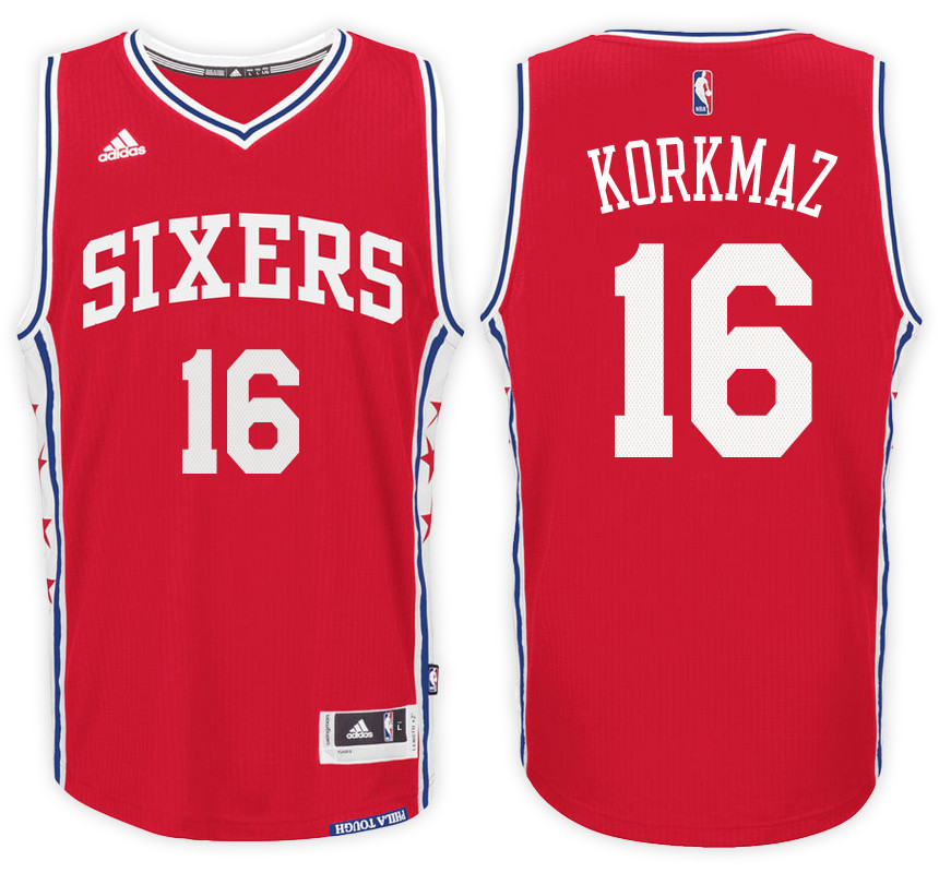 Men 76ers Furkan Korkmaz #16 NBA Swingman Road Red Jersey